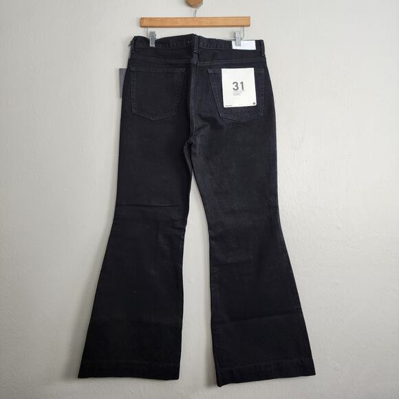 NWT RE/DONE 70s Mid Rise Bell Bottom Flare Black Denim Jeans 31 - Picture 8 of 10